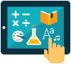 icon of student touching screen